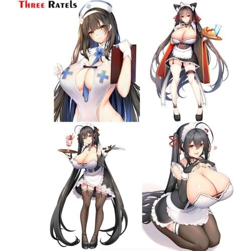Three Ratels F443 Azur Lane Chixiao Heels Maid Sticker For Passat B5 Auto Accessories Waterproof Laptop Luggage Decal Decoration