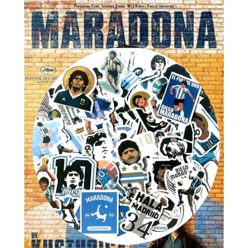 50PCS Hand of God Diego Armando Maradona Sticker DIY Motocross Skateboard Bicycle Laptop PVC JDM Luggage Waterproof stickers