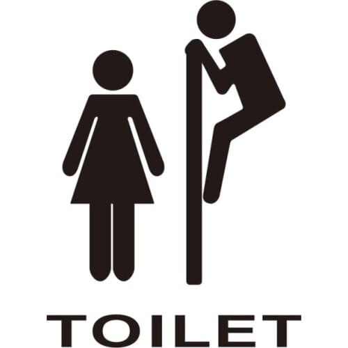 Washroom Wall Sticker Bathroom Decor Toilet Door decor decal Vinyl Decal Transfer Vintage Decoration Wall Art Home Decor Sticker