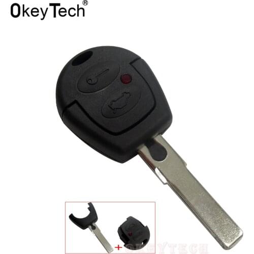 OkeyTech for VW 2 Button Uncut Blade Remote Key Shell for VW Polo Golf Jetta Sharan for Seat Ibiza Leon Toledo Altea for Skoda