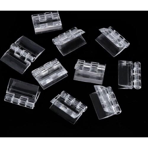 10 Pcs Brand New Practical Durable Transparent Plastic Folding Hinges Durable Clear Acrylic Furniture Hinge Tools