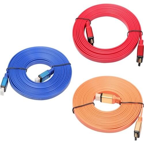 Flat Wire Aluminum Alloy Shell Version 1.4 3D HDMI HD Cable for Link TV, Set-Top Box, Computer, Monitor-1.8M