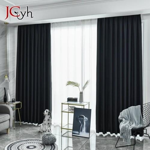 Modern Solid Blackout Curtains For Living Room Bedroom Curtains For Window Treatment Blinds Drapes Thick High Shading Curtains