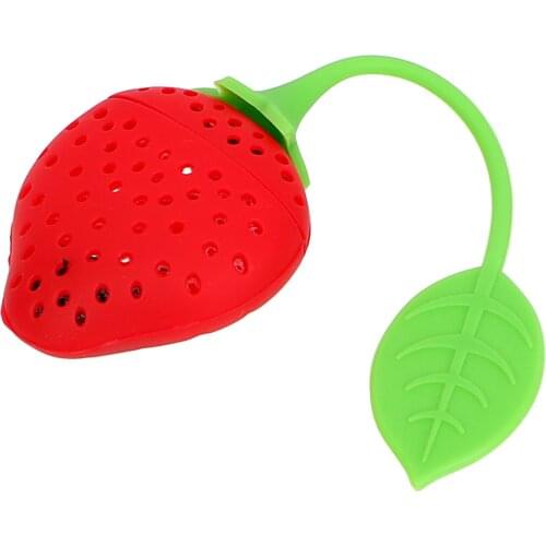 Tea Leaf Strainer Diffuser Silicone Strawberry Tea Supplies High Temperature Resistance Herbal Spice Filter Tools