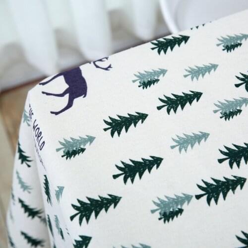 Tablecloth Animal Plant Patterned Fresh Pastoral Style Table cloth Printed Rectangular Cotton Linen Table Desk Cover Decoration