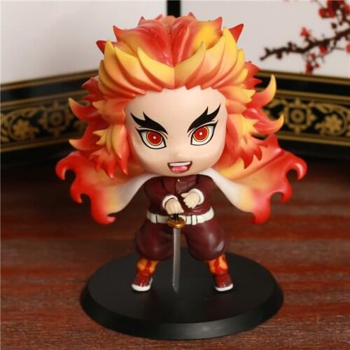 Tronzo Anime Demon Slayer Kimetsu no Yaiba Cute Rengoku Kyoujurou Mini PVC Action Figure Decoration Model Doll Toys Gifts