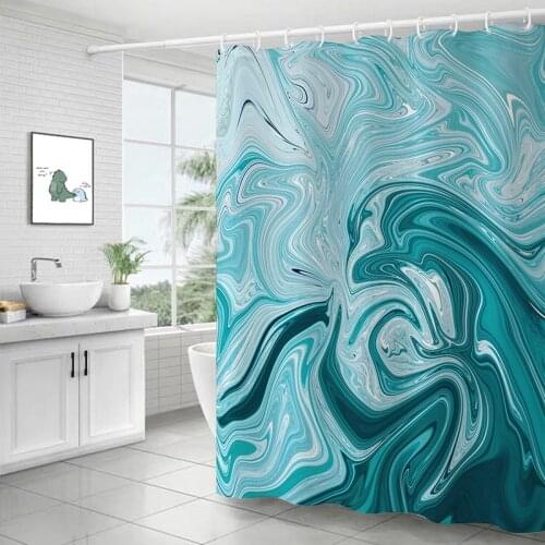 Waterproof Shower Curtain Punch-free Bathroom Curtain Mildewproof Shower Screen Luxury Partition Curtains With Hooks Home Decor