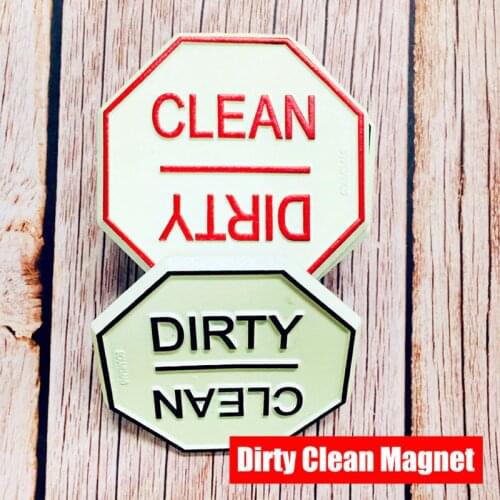 Waterproof Clean or Dirty Dishwasher Magnet, Washing machine Sign 2.5x2.5";Luminous Injection Fridge Magnets,easy read in night