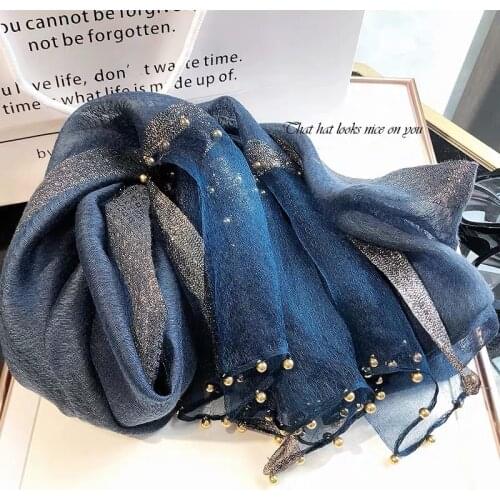 Four Season Solid silk scarf women hijab scarf for ladies silk wool scarf cashmere pashmina scarf pure silk shawls and wraps