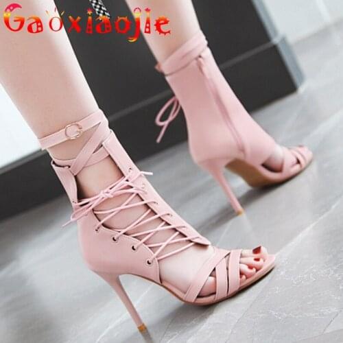 2021 Spring And Summer New Sandals Women Belt Buckle Fine High Heel 10CM Female Sandals Sexy Hollow Straps Nightclub Women Shoes