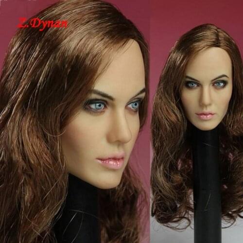 1/6 Scale Angelina Jolie Head Sculpt Beautiful Girl Women Head Carving Model Fit 12" Female Suntan Action Figure