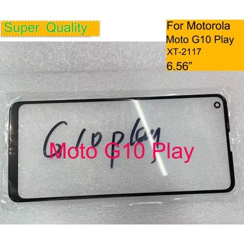 10Pcs/lot For Motorola Moto G10 Play Touch Screen Front Outer Glass Panel Lens For Moto G10 Play XT2117 LCD Front Glass With OCA
