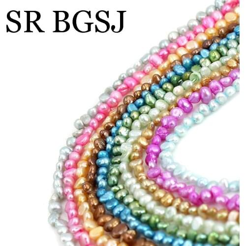 3-3.5mm Wholesale Natural Freshwater Baroque Pearl Potato-shaped Punch Loose Beads for Make Jewelry DIY Accessories