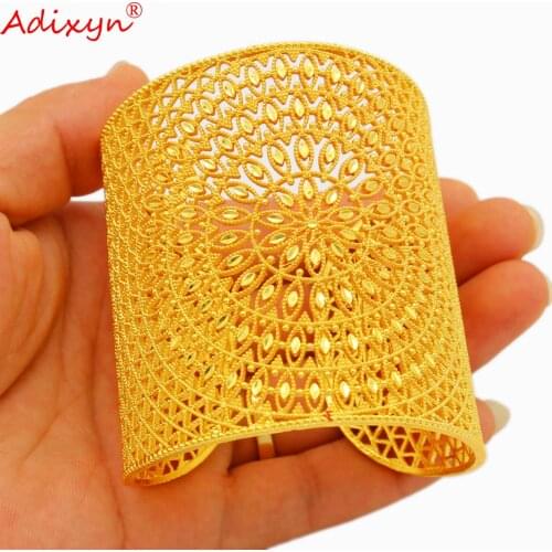 Adixyn Trendy Bnagle for Women jewelry 24k Gold Color Bangles/Bracelet African Dubai Arab Party for Mom Gifts N04286