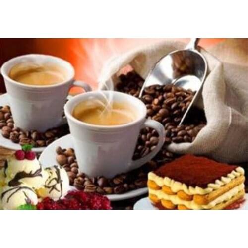 Diamond Painting Coffee Cup &Bread Cross Stitch Diamond Embroidery full gear mosaic diamond sale beadwork kits Home Decoration