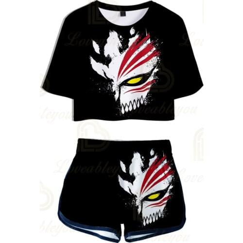 Bleach T Shirt Men Women 3D Printed T-shirts+short Casual Harajuku Style Tshirt Set Streetwear Tops
