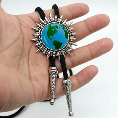 BOLO-0067 New Arrival Globe Bolo Tie Trendy Globe Glass Dome Fashion Jewelry Mens Fashion Bolo Ties Neckties Metal Ties