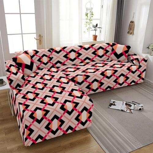 Stripe Check Pattern Square Printing L-Shaped Sofa Cover Living Room Dustproof Sofa Cover Corner Sofa Cover Protective Cover