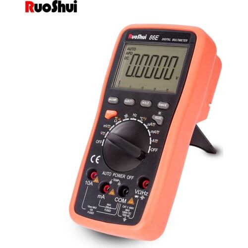 RuoShui 86E Digital Multimeter 22000 Auto Range pc connection port Temperature and bar graph multimetro Electrical tester