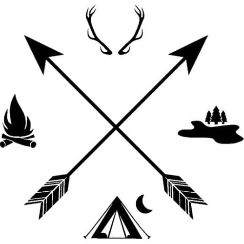 Dawasaru Hunter Camping Arrows Personalized Car Stickers Waterproof Decals Truck Motorcycle Auto Accessories PVC,15cm*14cm