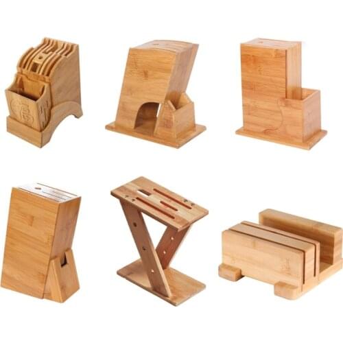 1pc Wood Kitchen Knife Holder Bamboo Scissors Chopsticks Gadget Storage Shelf Rack Knife Block Stand Organizer Accessories