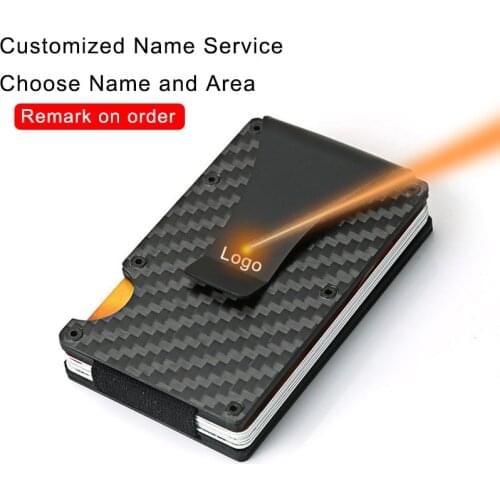 DIENQI Carbon Fiber Metal Credit Card Holder Slim Aluminium Minimalist Wallet Anti Rfid Blocking Business Travel Cardholder Case