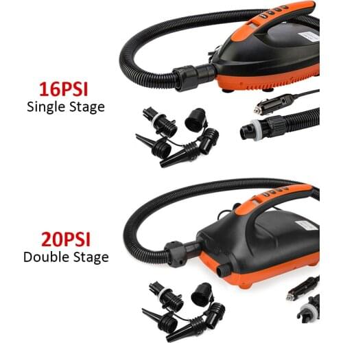 Water Sports 20PSI Electric Air Pump For Inflatable SUP Boat with Built-in Voltage Protection LCD Display Accessories