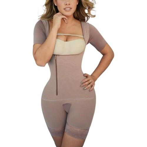 High Compression Skims Short-Sleeve Women Waist Trainer Bodysuit Shapewear Tummy Control Corset Cincher Postpartum Body Shaper