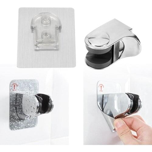 Shower Bracket Adjustable Wall Mount Bathroom Hook Punch Free Seamless Shower Head Base