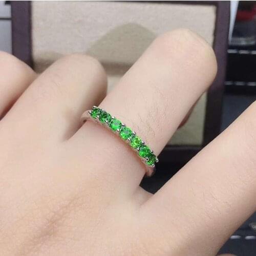 Best Gift Natural Real Free shipping Natural And Real Diopside ring 925 sterling silver Fine jewelry For men or women