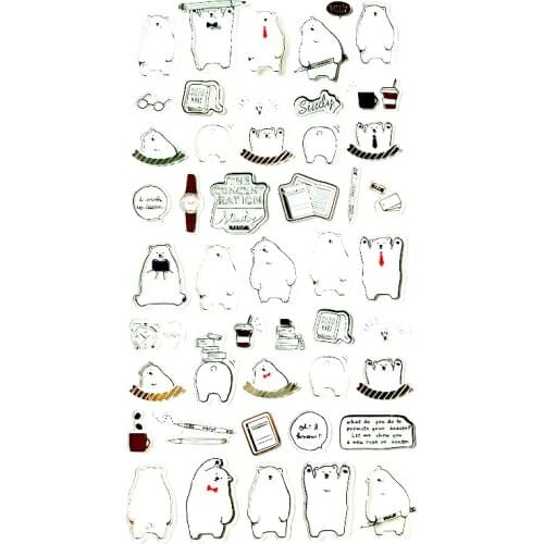 Kawaii Studying Bear Stickers Cute Sticker Sheets