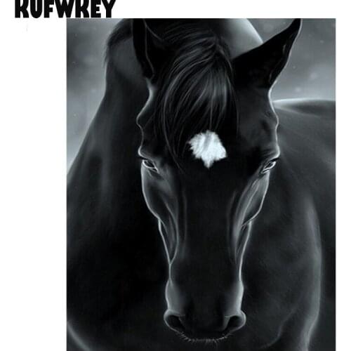 Enthusiast 5d diy diamond painting black horse 3d picture of rhinestone diamond embroidery mosaic cross stitch full square