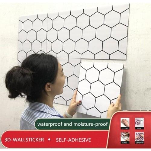 Kitchen Toilet Thick Background Wallpaper Self Adhesive Waterproof Contact Paper Bathroom 3D Wall Stickers Nordic Simplicity