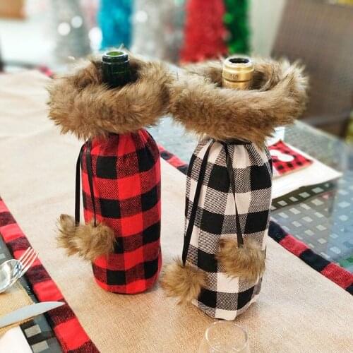 2021 New Year Latest Santa Claus Snowman Wine Bottle Dust Cover Noel Christmas Decorations for Home Dinner Decor Christmas Gift