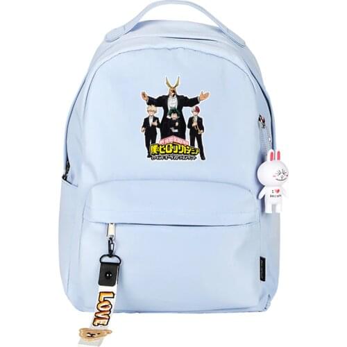 My Hero Academia Hot Anime Bookbag Kawaii School Bags Small Women Backpack Nylon All Might Shoulder Bags Pink Travel Bagpack