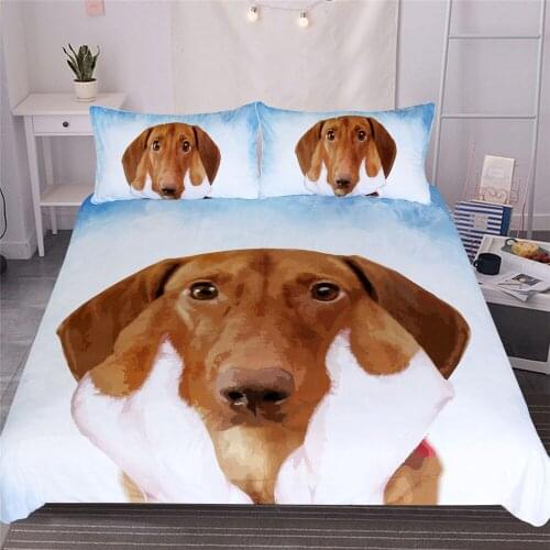 Dog Comforter Bedding Set Single Twin Double Full Queen King Pillowcases Owl Printed Duver Cover Home Textile