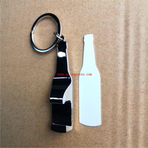 Sublimation new metal blank keychains bottle opener key ring hot transfer printing blank key ring materials 10pieces/lot