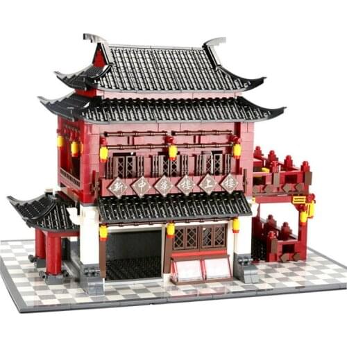 Wange Blocks Architecture Chinese Ancient House Building Block Toys Diamond Blocks Diy Bricks educational toys for kids