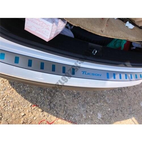 For Hyundai Tucson 2015 2016 2017 2018 stainless steel Rear Bumper Protector Sill Trunk Rear guard Tread Plate Trim Car styling