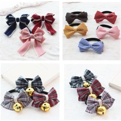 1 Piece Dog Cat bow tie pet dog stripe bow tie puppy bow tie dog cat collar collar pet jewelry bow bell decoration