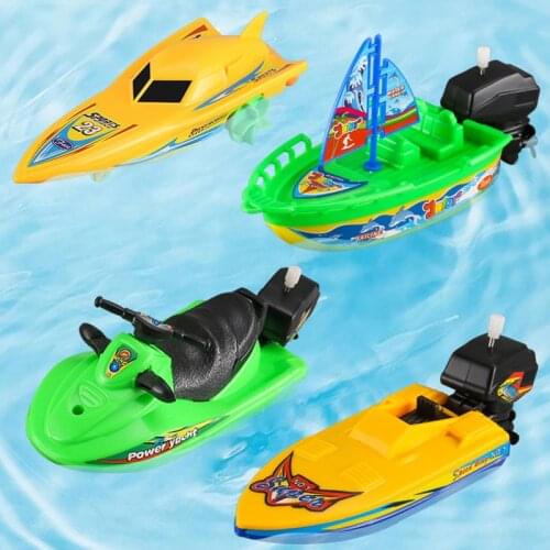 1Pc Speed Boat Ship Wind Up Toy Bath Toys Shower Toys Float In Water Kids Classic Clockwork Toys Winter Toys for Children Boys