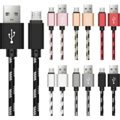 10pcs 3m 10ft Micro USB Cable Fast Charging Data Sync Fabric Cable for Samsung Xiaomi Huawei LG HTC Android Phone Cables