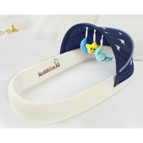 2 in 1Baby Bed in Bed Convenient Foldable Cot for Newborns Multifunctional Bionic BB Crib Pressure Protection