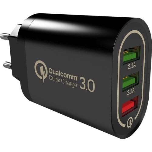 300pcs Quick Charge 3.0 EU US USB Charger QC3.0 3 ports usb Fast Charging cellphone power travel Charger