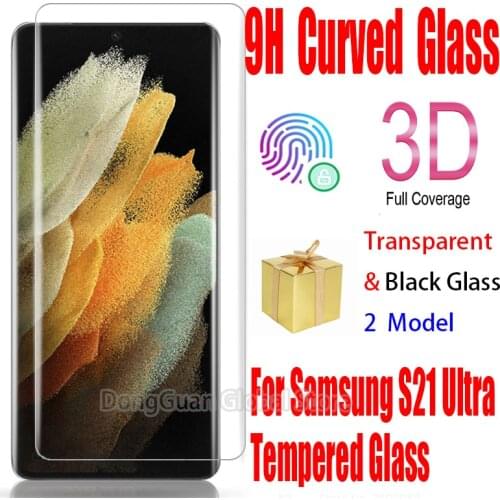 3D Curved Tempered Glass for Samsung S21 Ultra Screen Protector Cover Protection Glass Film