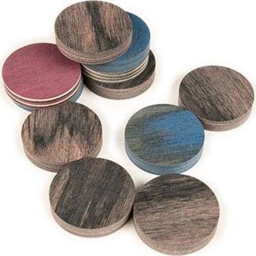 4pcs lot knife handle spacers color wood stack handle spacer 6mm thickness wood round slices