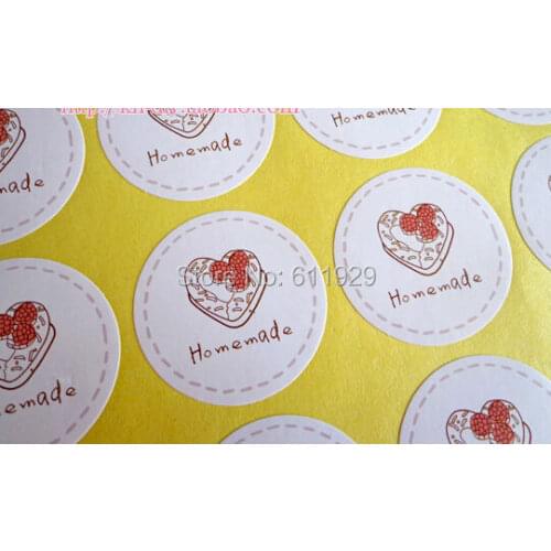 Free shipping colorful round "home made"seal stickers dia. 3.5cm/DIY baking packing stickers/gift packing labels 500 pcs a lot