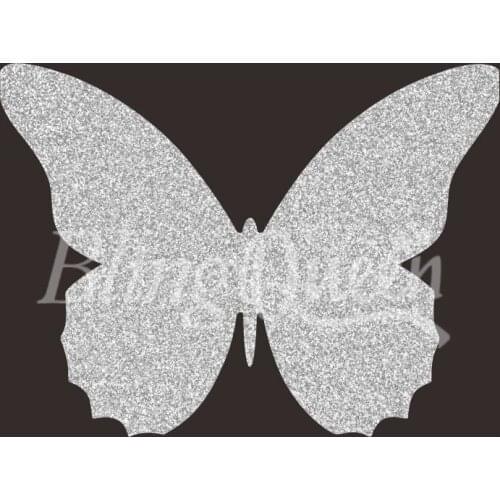 BlingQueen 12PCS/LOT Korean Glitter Hot Fix Iron On Decals HTV Transfers Butterfly Design, Colors and Sizes can be customized