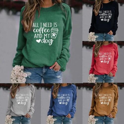 Fast Shipping Fashion Womens Casual Printing Multiple Styles Loose O-neck Printed Long Sleeve Tops T-shir sudaderas para mujer