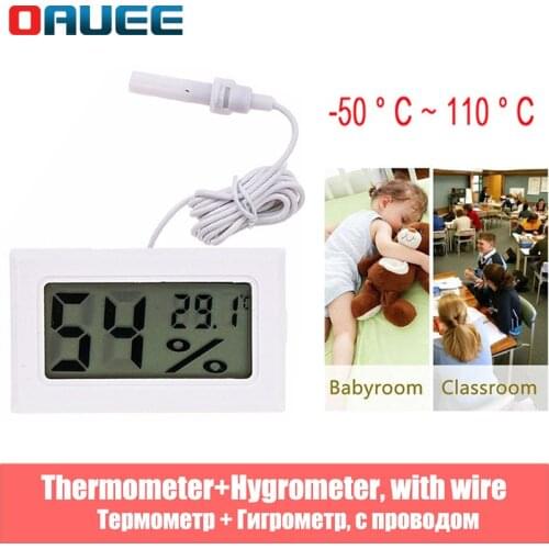 Mini Convenient Digital LCD Thermometer Sensor Hygrometer Gauge Refrigerator Aquarium Monitoring Display Humidity Detector